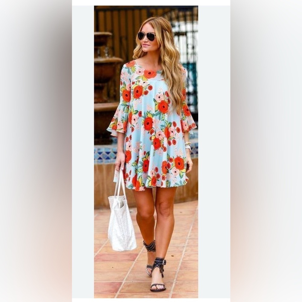 Anthropologie paper crown mini dress floral swing SP boho wedding guest